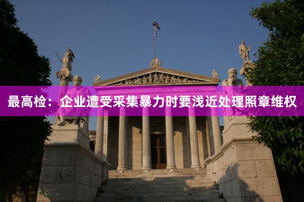 最高检：企业遭受采集暴力时要浅近处理照章维权